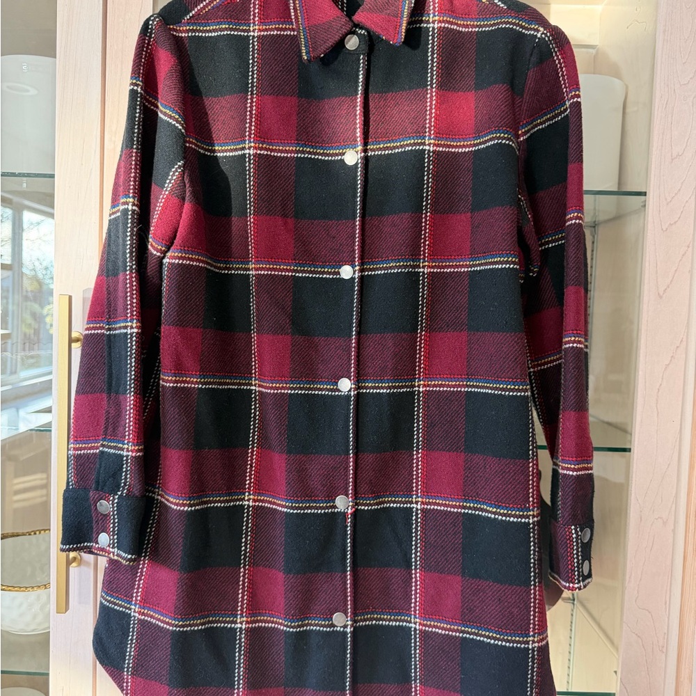 BB Dakota Black and Red Plaid Utility shacket